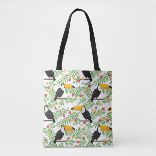 Der Hintergrund tropischer Vögel ist nahtlos. Touc Tasche