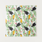 Der Hintergrund tropischer Vögel ist nahtlos. Touc Wandteppich (Vorderseite (Horizontal))