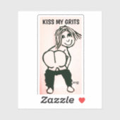 DER HINTERN KISST MEIN GRITTENMÄDCHEN, MÄDCHEN, MÄ AUFKLEBER (Blatt)