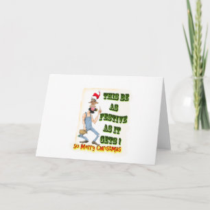 Der Hinterwäldler, der als es festlich ist, erhält Feiertagskarte