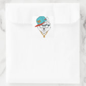 Der Hip Hop Wolf Quadratischer Aufkleber (Tasche)