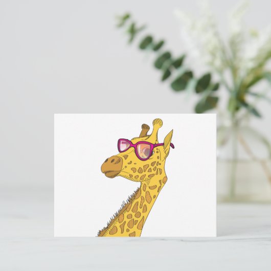 Der Hipster Giraffe Postkarte (Stehend Vorderseite)
