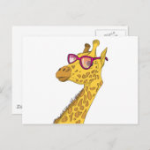 Der Hipster Giraffe Postkarte (Vorne/Hinten)