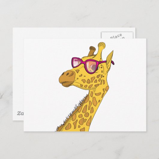 Der Hipster Giraffe Postkarte (Vorne/Hinten)