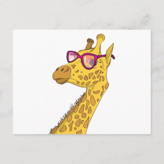 Der Hipster Giraffe Postkarte (Vorderseite)