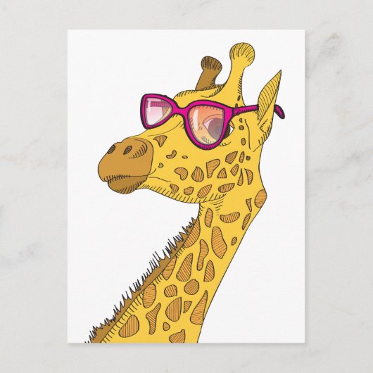 Der Hipster Giraffe Postkarte (Vorderseite)