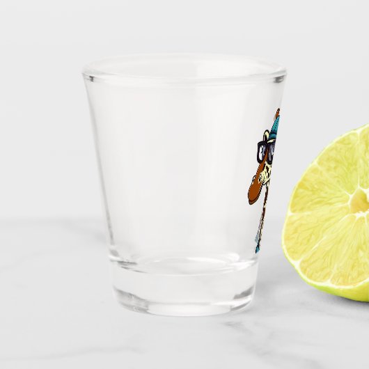 Der Hipster Giraffe Schnapsglas (Links)