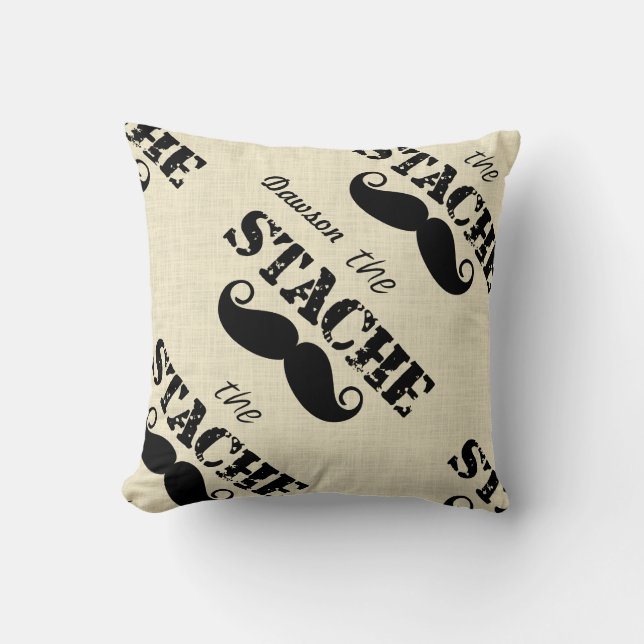 Der Hipster Stache Mustache Retro Kissen (Vorderseite)
