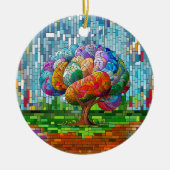 Der Hirnbaum farbenfrohe Mosaik Keramik Ornament (Vorne)
