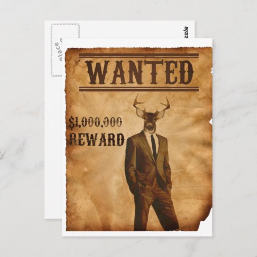 Der Hirsche ist Gewollt Postkarte (Vorne/Hinten)