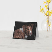 "Der Hirte" - Border Collie Karte (Gelbe Blume)