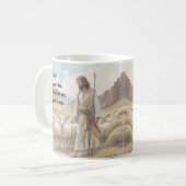 Der Hirte geht vor ihnen Bibel Schrift Kaffeetasse (Vorderseite Links)