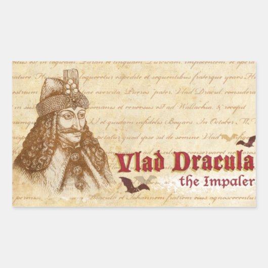 Der historische Graf Dracula Rechteckiger Aufkleber (Vorderseite)