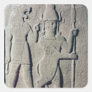 Der hittite-Gott Uomi, Karkemish Quadratischer Aufkleber