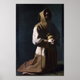 Der hl. Franziskus in Meditation (Zurbaran 1635) Poster