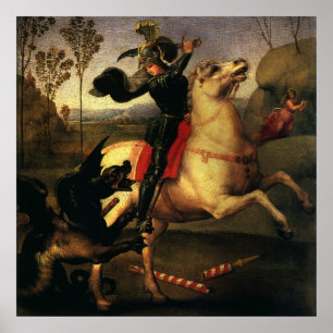 Der hl. Georg im Kampf mit dem Drachen von Raphael Poster