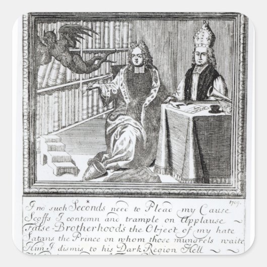 Der Hochkirchenmeister, der sein eigenes Putsch fü Quadratischer Aufkleber (Vorderseite)