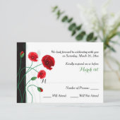 Der Hochzeit UAWG Karten-| Schwarzes RSVP Karte (Stehend Vorderseite)