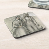 Der Hochzeits-Morgen - die Abfahrt, c.1846 Untersetzer (Linke Seite)