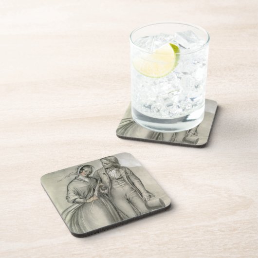 Der Hochzeits-Morgen - die Abfahrt, c.1846 Untersetzer (Rechte Seite)