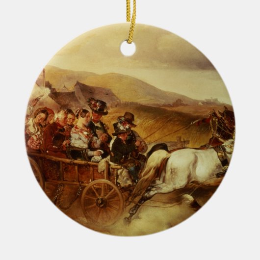 Der Hochzeits-Wagen Keramikornament (Vorne)