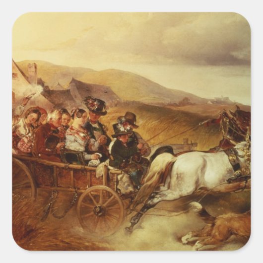 Der Hochzeitskart Quadratischer Aufkleber (Vorderseite)