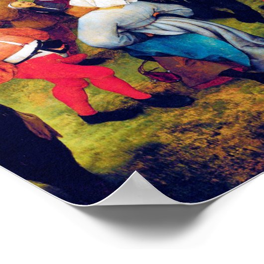 Der Hochzeitstanz, Pieter Bruegel Poster (Ecke)