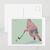 Der Hockey-Spieler Postkarte (Vorne/Hinten)
