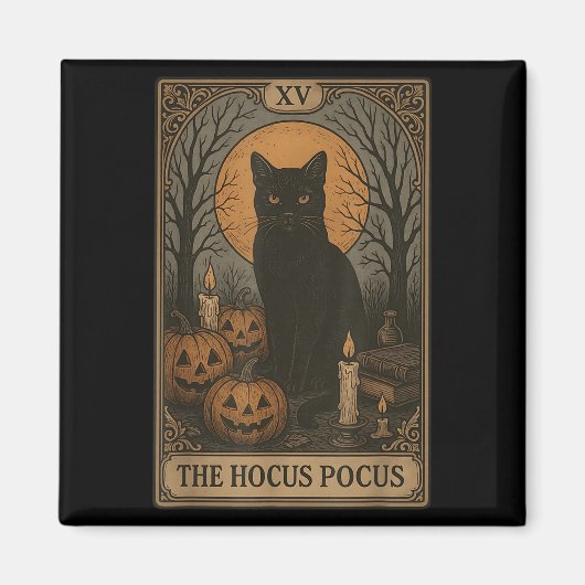 Der Hocus Pocus Kat Pumpkin Lantern Mystische Spoo Magnet (Vorne)