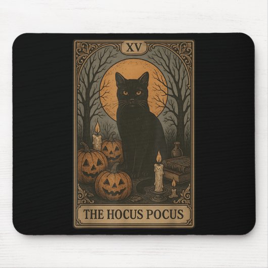 Der Hocus Pocus Kat Pumpkin Lantern Mystische Spoo Mousepad (Vorne)