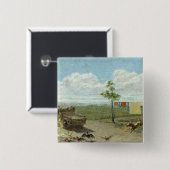 Der Hof (Öl auf Leinwand) Button (Vorne & Hinten)