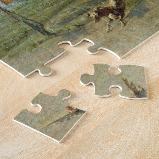 Der Hof (Öl auf Leinwand) Puzzle (Seite)