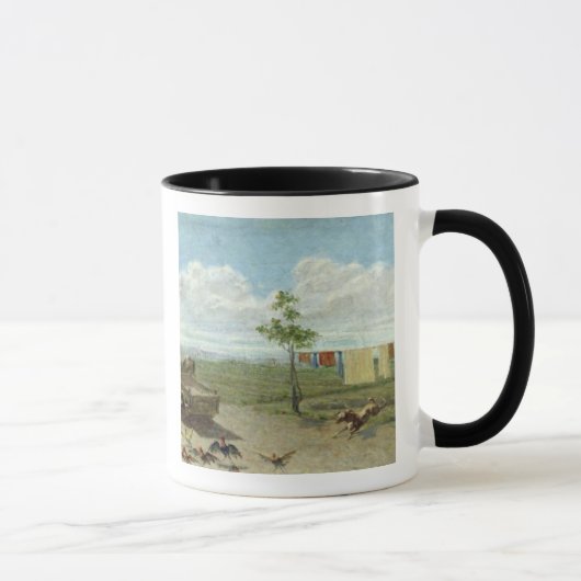 Der Hof (Öl auf Leinwand) Tasse (Rechts)