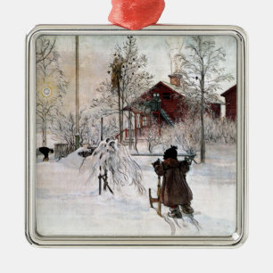 Der Hof und Waschhaus, Carl Larsson Silbernes Ornament