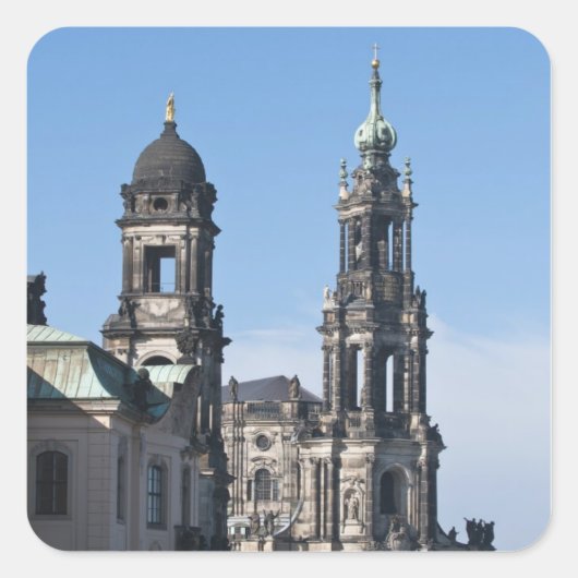 Der Hofkirche Dresden Quadratischer Aufkleber (Vorderseite)