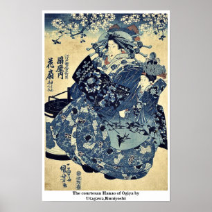 Der höfliche Hanao von Ogiya von Utagawa, Kuniyosh Poster