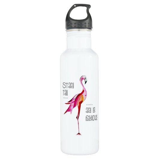 Der hohe Flamingo-Stand ist fabelhaftes lustiges Edelstahlflasche (Vorderseite)