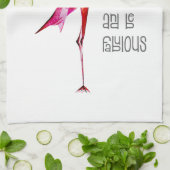 Der hohe Flamingo-Stand ist fabelhaftes lustiges Geschirrtuch (Gefaltet)