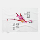 Der hohe Flamingo-Stand ist fabelhaftes lustiges Geschirrtuch (Horizontal)
