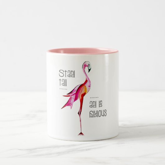 Der hohe Flamingo-Stand ist fabelhaftes lustiges Zweifarbige Tasse (Mittel)