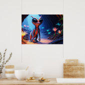Der Höhlenbewohner-KI-Alien Poster (Küche)