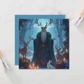Der Holly King heißt Yule willkommen Karte (Vorderseite/Rückseite Beispiel)