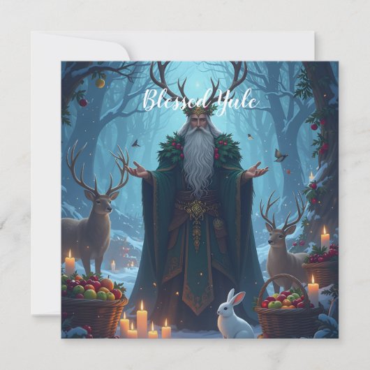 Der Holly King heißt Yule willkommen Karte (Vorderseite)