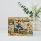 Der Holzbearbeiter-Collage Postkarte (Stehend Vorderseite)