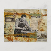 Der Holzbearbeiter-Collage Postkarte (Vorderseite)