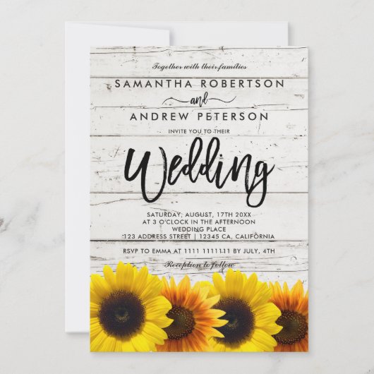 Der hölzernen rustikale Hochzeit Einladung (Vorderseite)