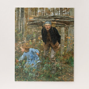 Der Holzsammler - Jules Bastien-Lepage, 1881 Puzzle