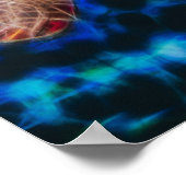 Der Honu des grünen Meeresschildkröten auf blauem Poster (Ecke)