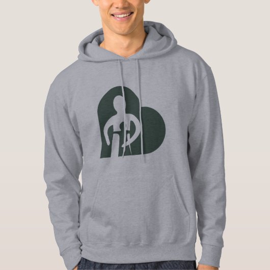 Der Hoodie der Männer (grau) (Vorderseite)