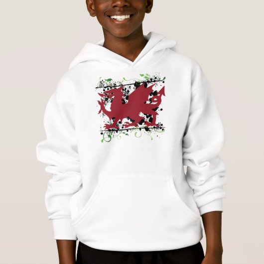 Der Hoodie-Sweatshirt des Waliser-Drache-Kindes Hoodie (Vorderseite)